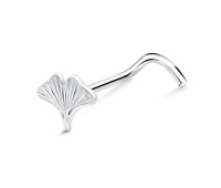 Ginkgo Silver Curved Nose Stud NSKB-1820